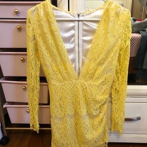 Yellow lace dress